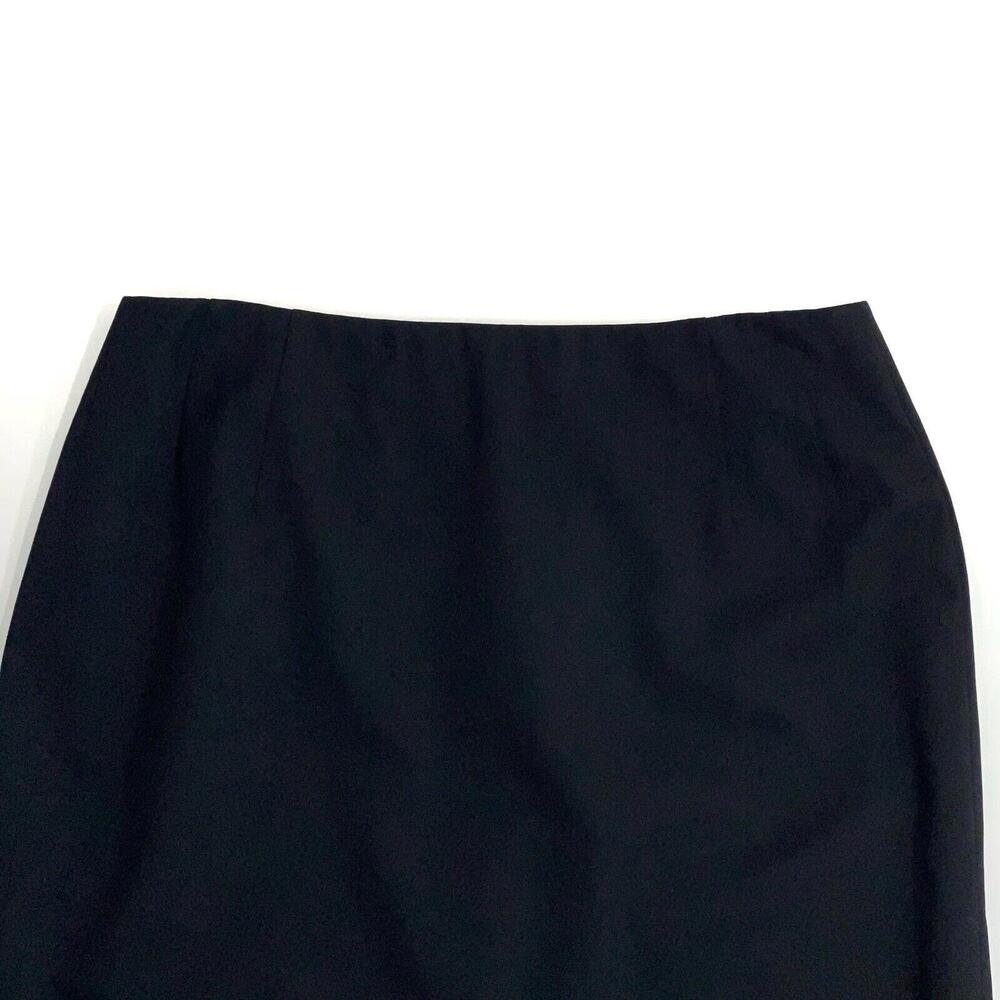 Paul Stuart Women’s Size 44 Italy Solid Black Virgin Wool Lined Vtg Pencil Skirt - Picture 2 of 10